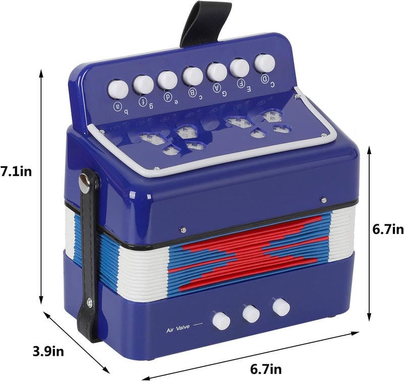 AIMEIS Kids Accordion 10 keys Button Accordian Musical Instrument Mini Accordion for Beginners (Blue) - Image 3